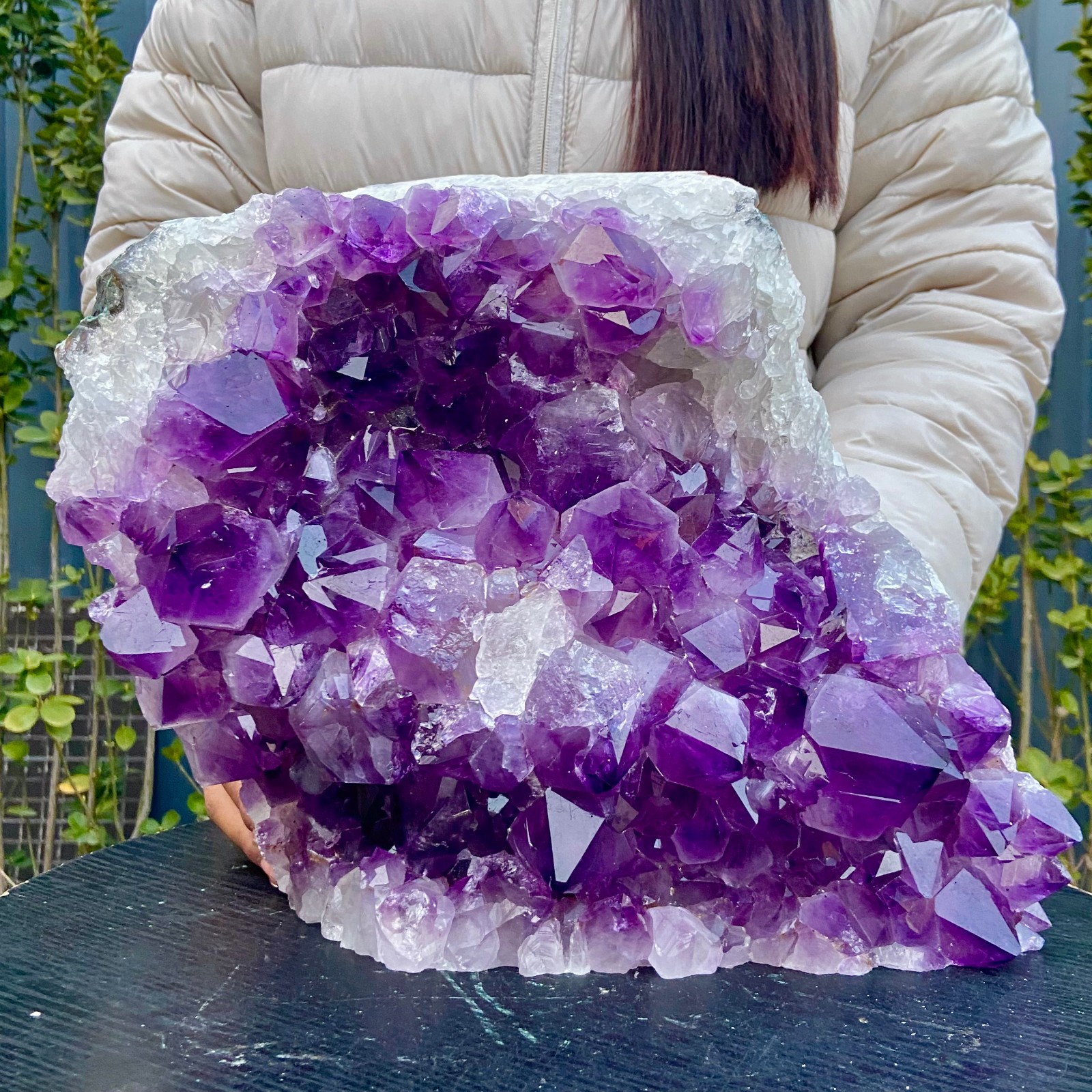 29LB Large Natural Amethyst geode quartz cluster crystal specimen energy healin
