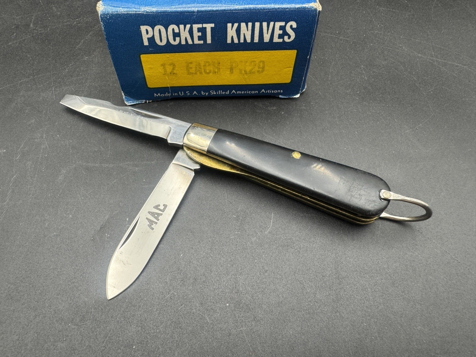 VINTAGE NEW MAC TOOLS ETCHED PK29 ELECTRICIANS KNIFE (CAMILLUS TL29 STYLE)
