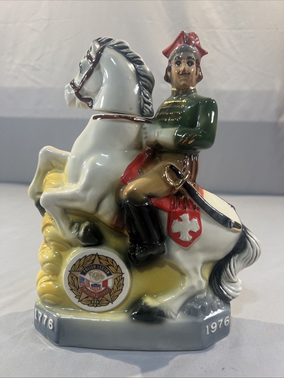 Vintage Old Mr. Boston Decanter Bicentennial 1776-1976  Ceramic Man & Horse