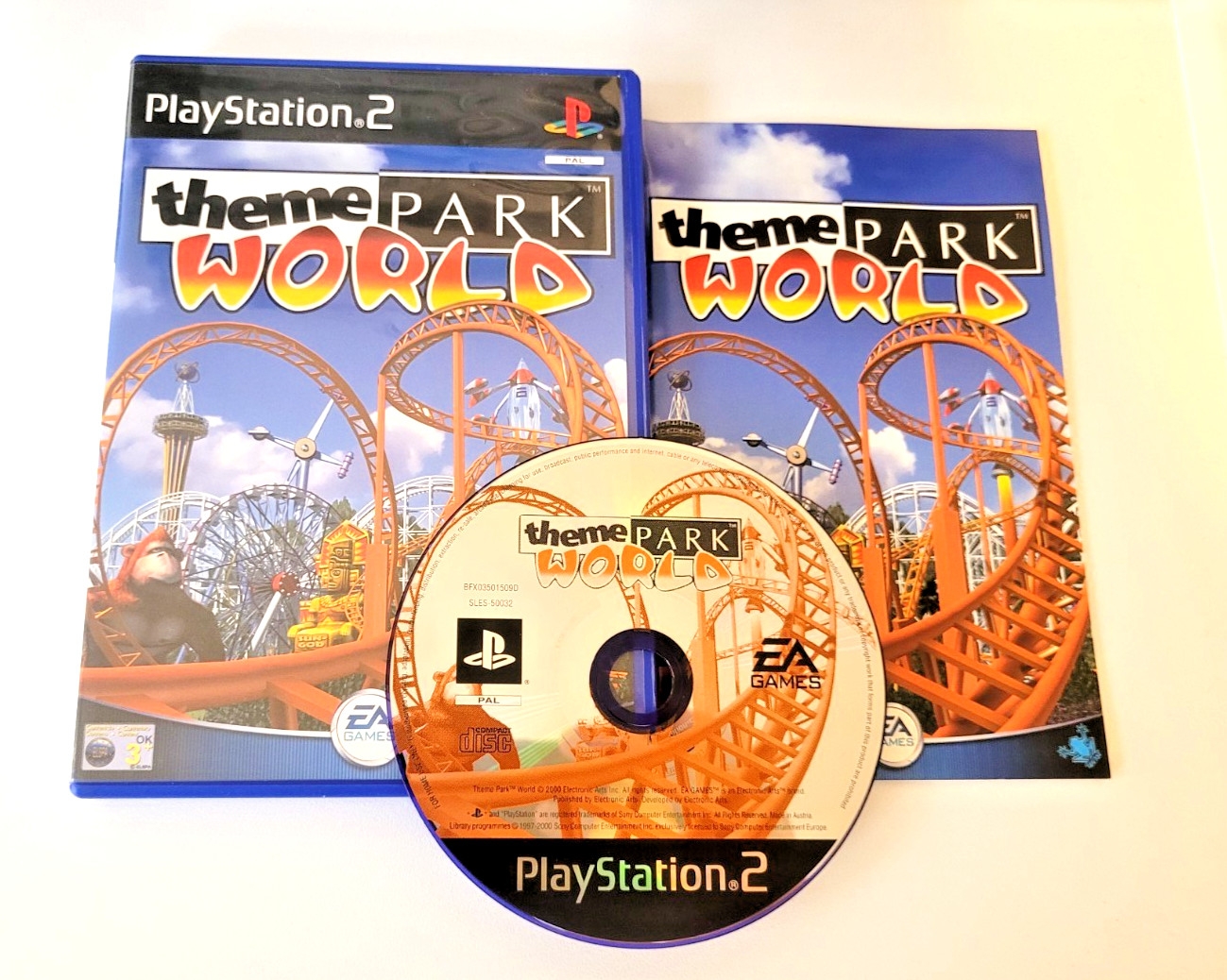 Theme Park World PS2 Boxed With manual MINT DISC PAL UK
