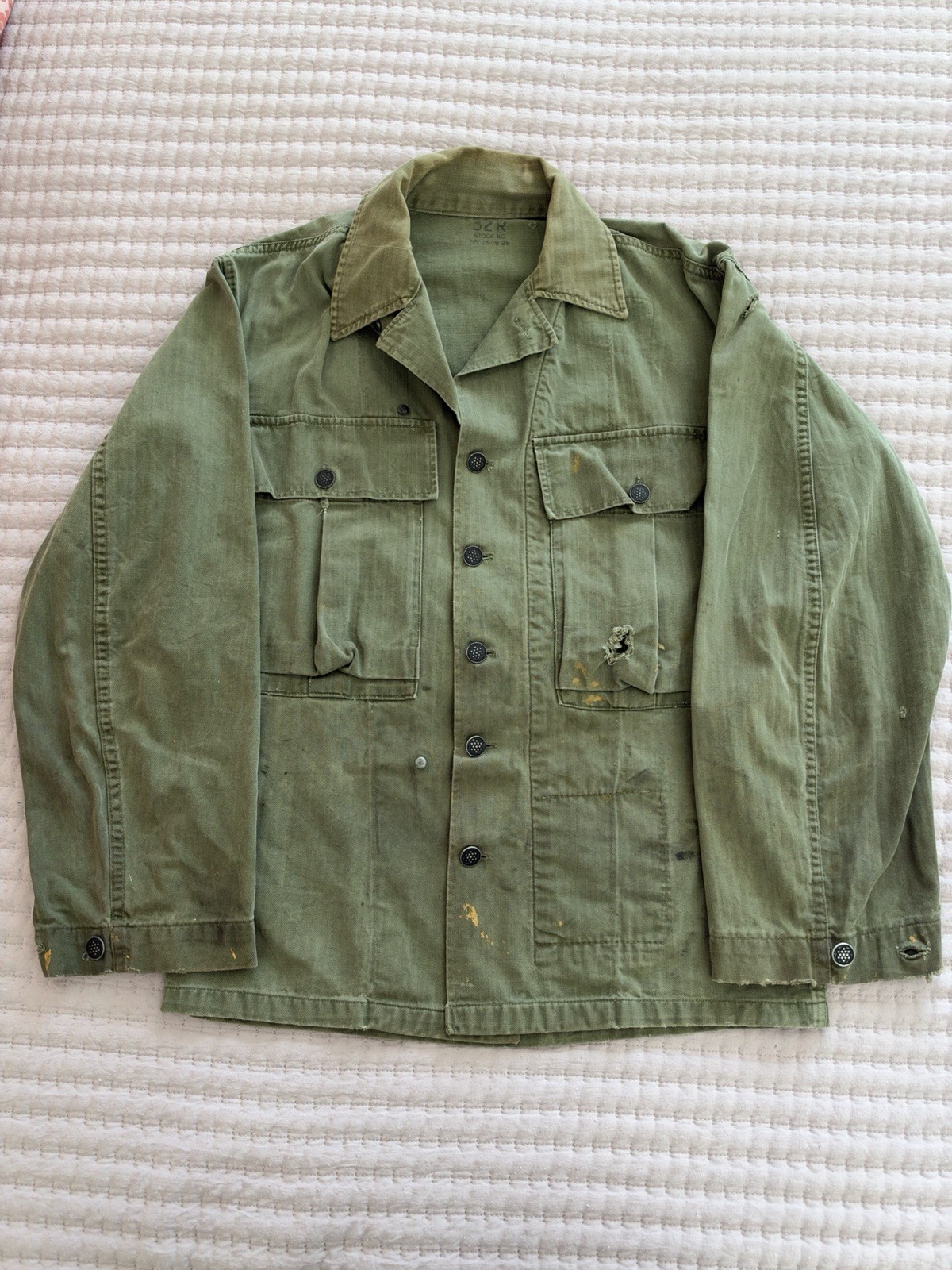 U.S. Military Vintage WW2 13-Star Button HBT Jacket 1940s Rare 32R M/L