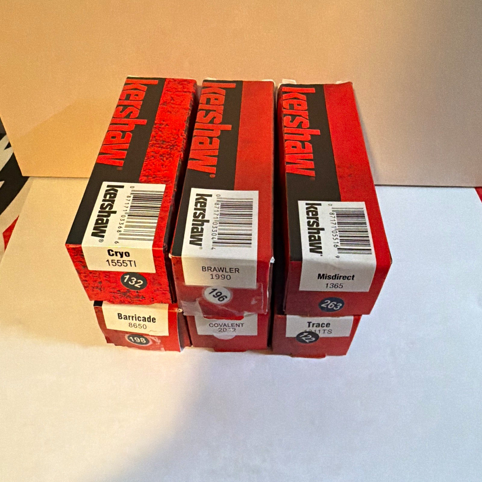 Kershaw Cryo, Barricade, Brawler, Misdirect, and Trace…all new and in the box