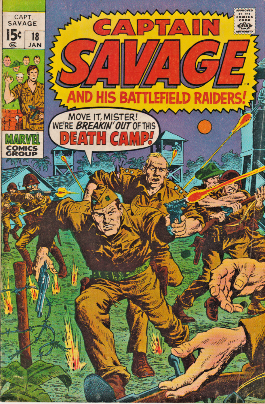CAPTIAN SAVAGE AND HIS BATTLEFIELD RAIDERS #18  MARVEL WAR 1970  NICE