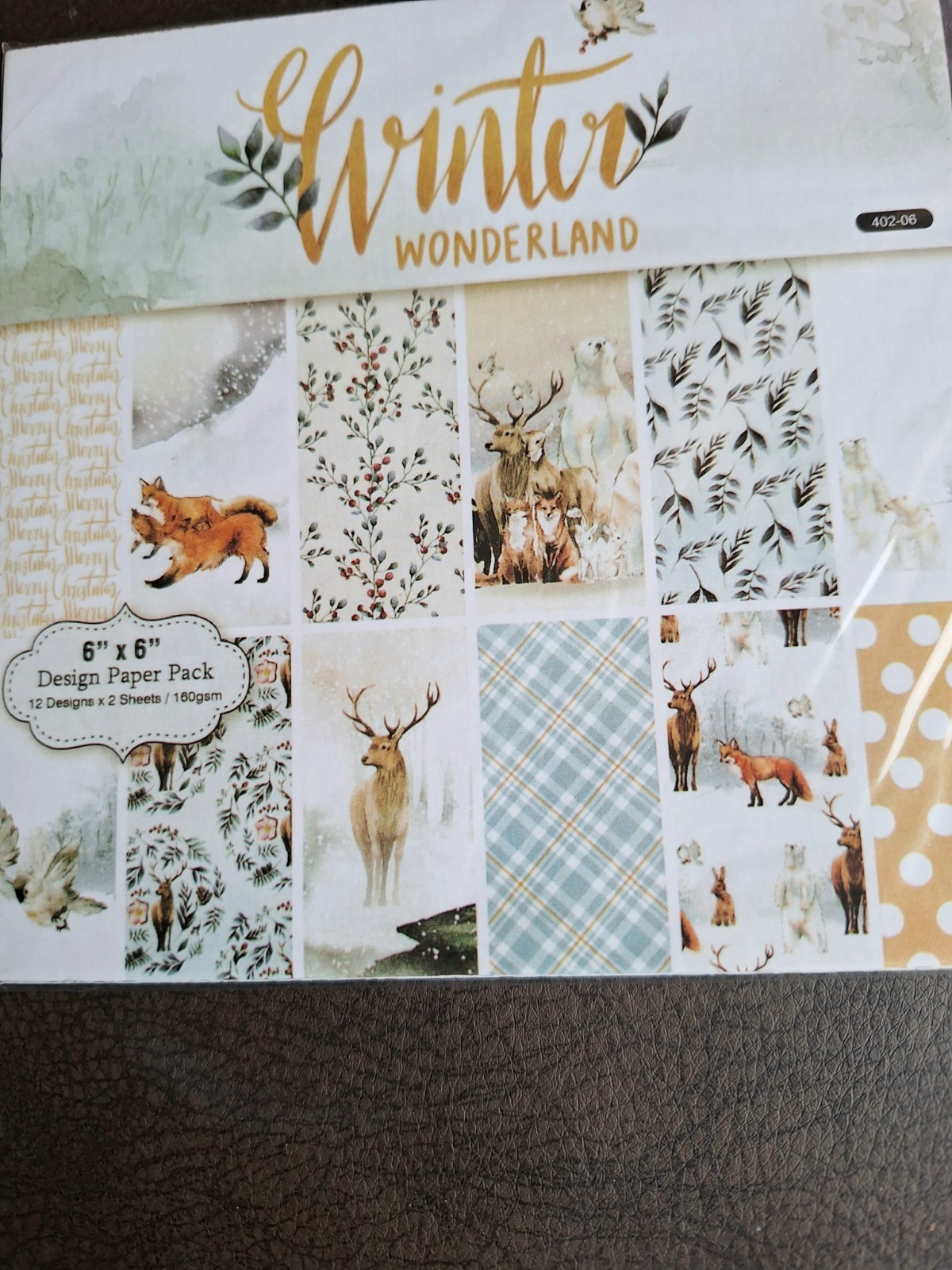 6x6 Patterned 160 Gsm Cardstock Winter Wonderland New 24 Sheets