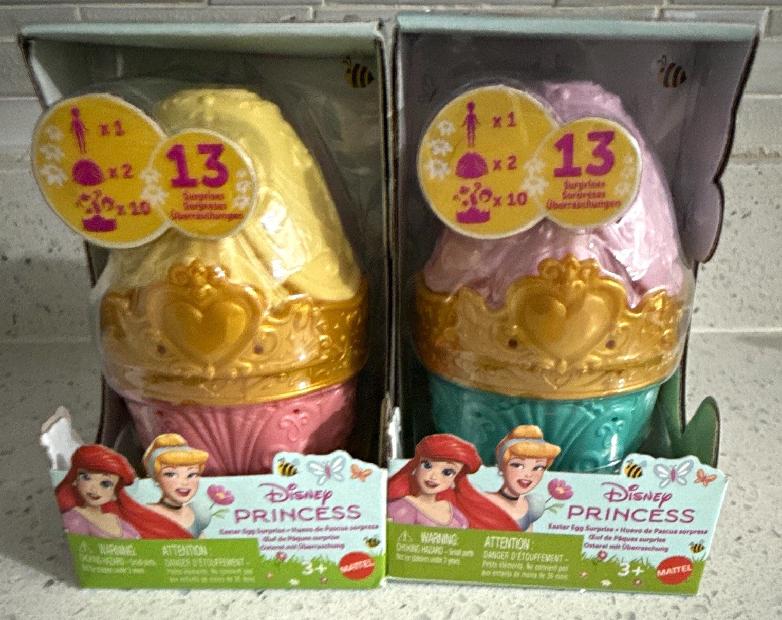 NIB Mattel Disney Princess Surprise Egg Playset w 13 Surprises (Belle & Ariel)