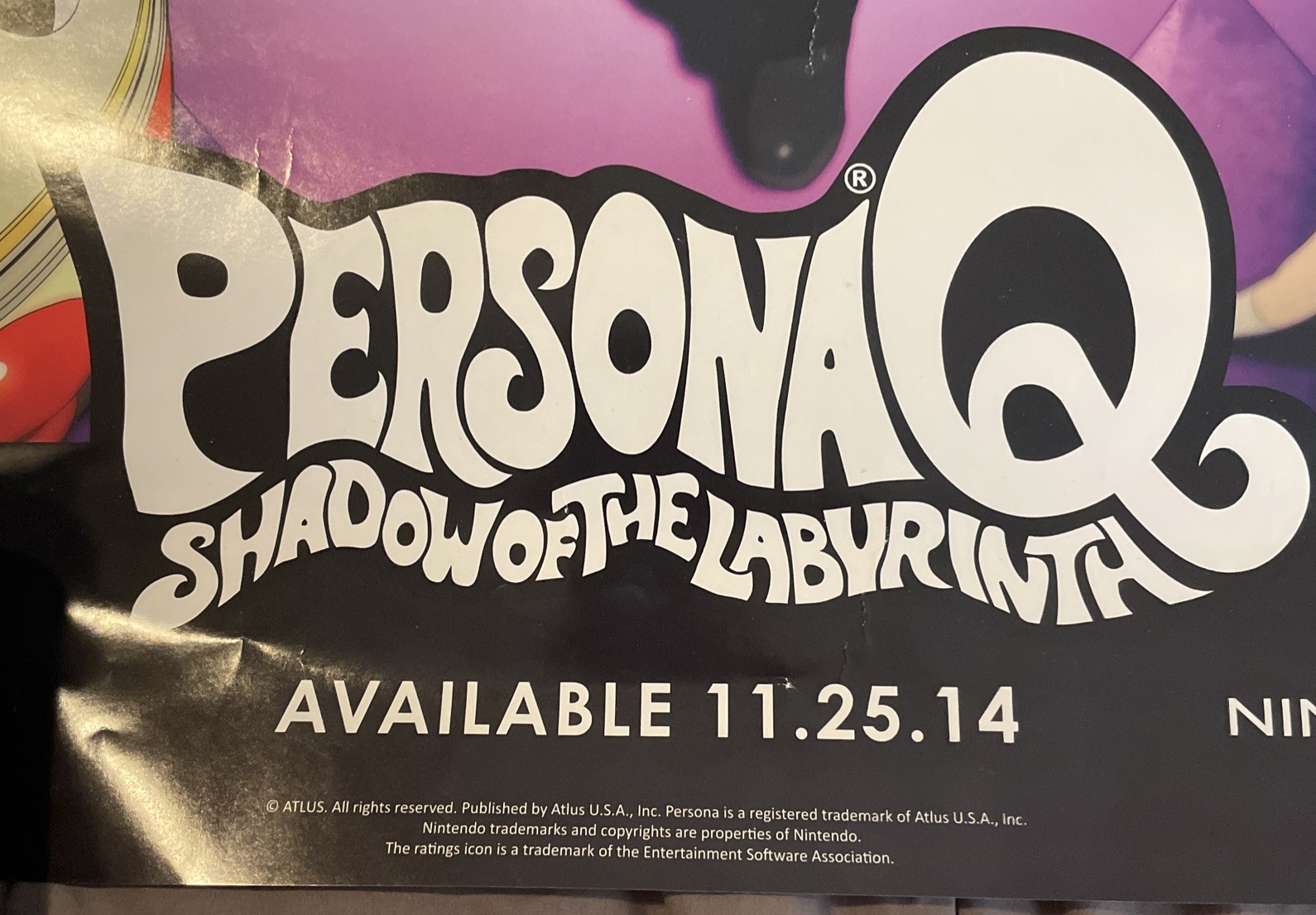 Persona Q Shadow Of The Labyrinth Poster 22x28” Nintendo 3DS Atlus
