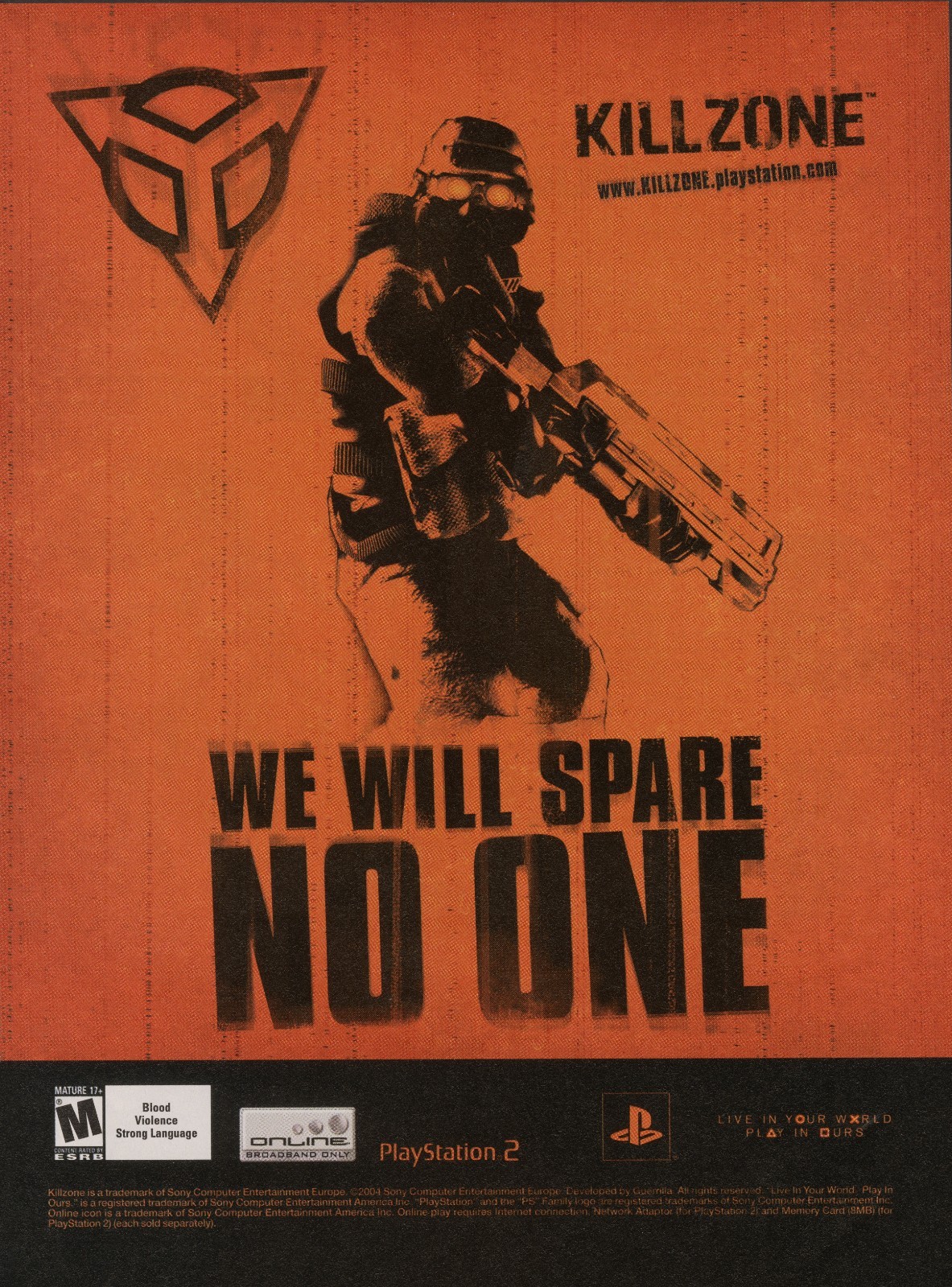 Killzone Playstation 2 PS2 Promotional Ad Print Poster PS3 PS4 PSP Shadow Fall
