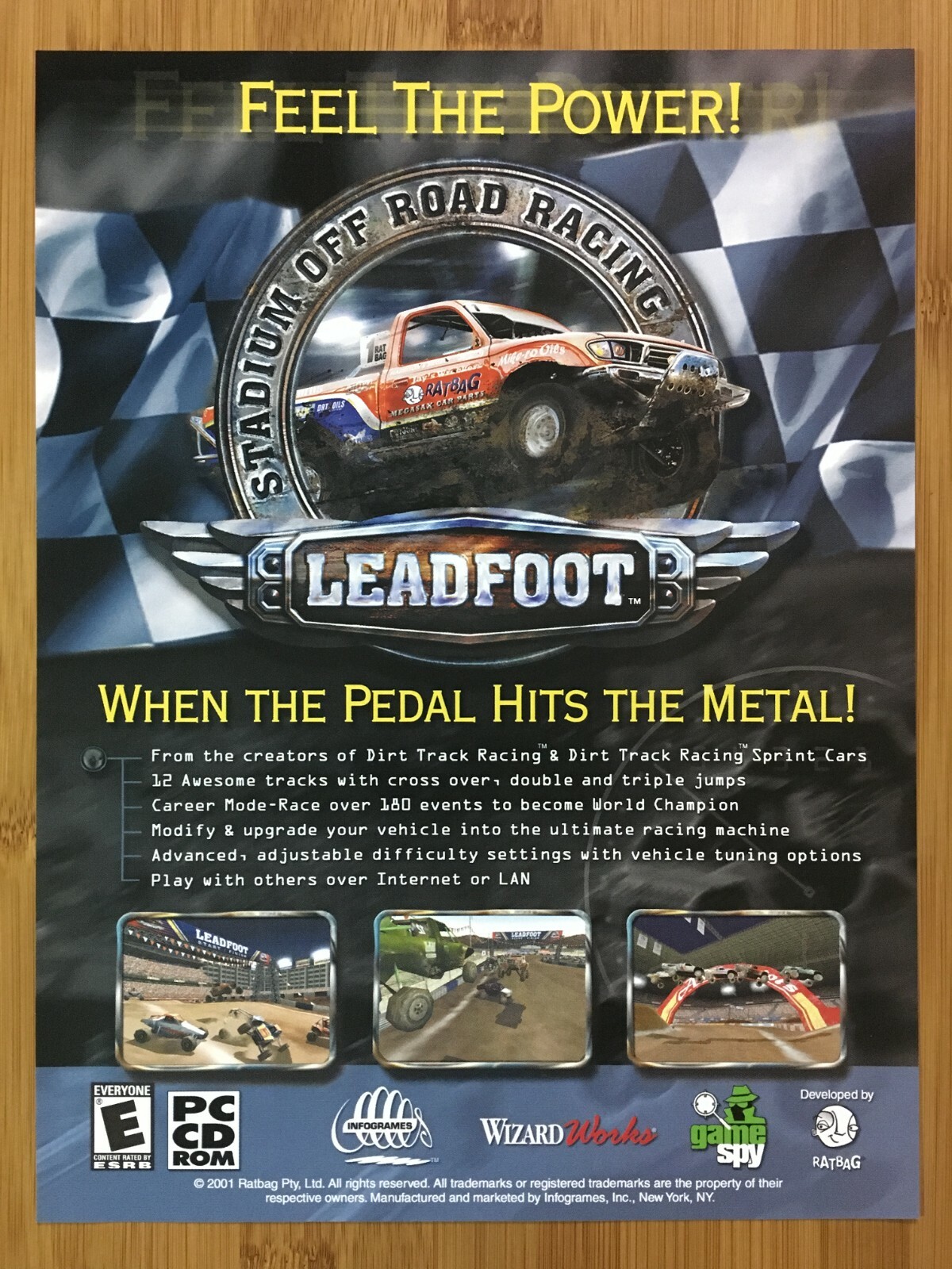 Leadfoot: Stadium Off Road Racing PC 2001 Print Ad/Poster Official Authentic Art