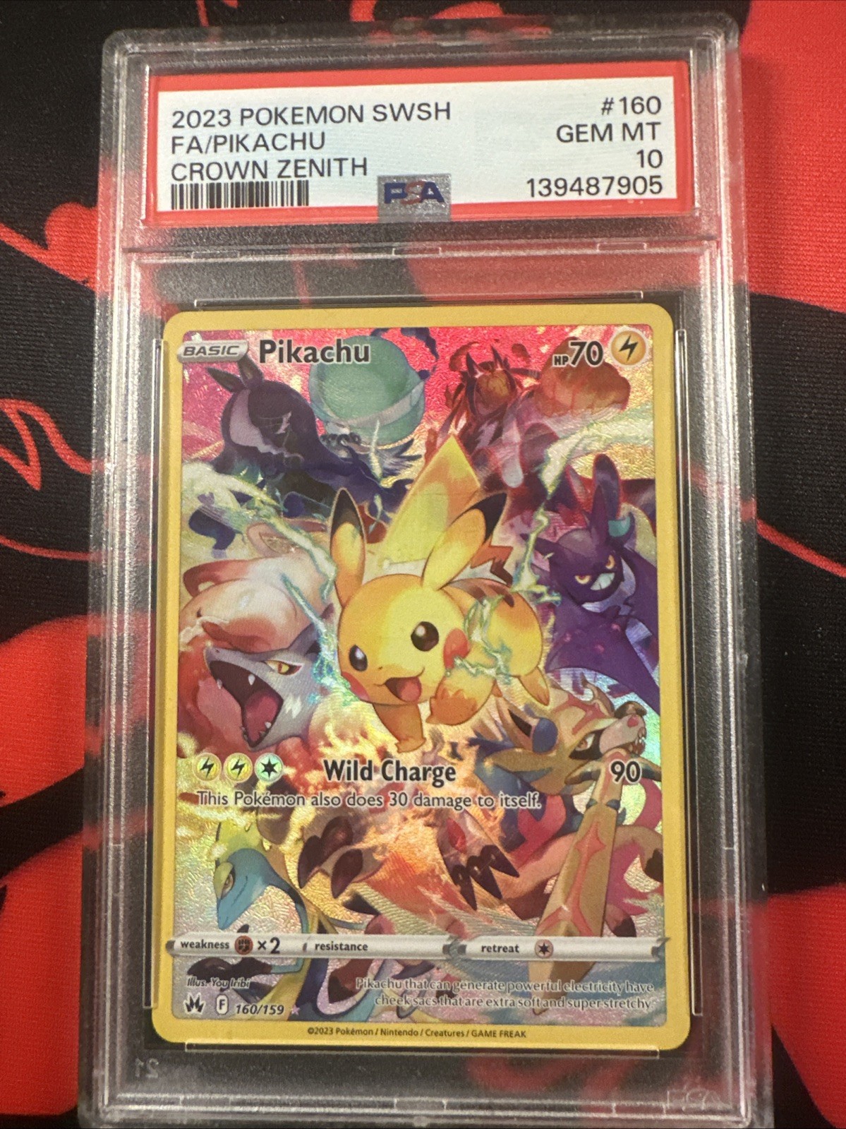 PSA 10 Pikachu Secret Rare 160/159 - Crown Zenith (2023). Pokemon TCG