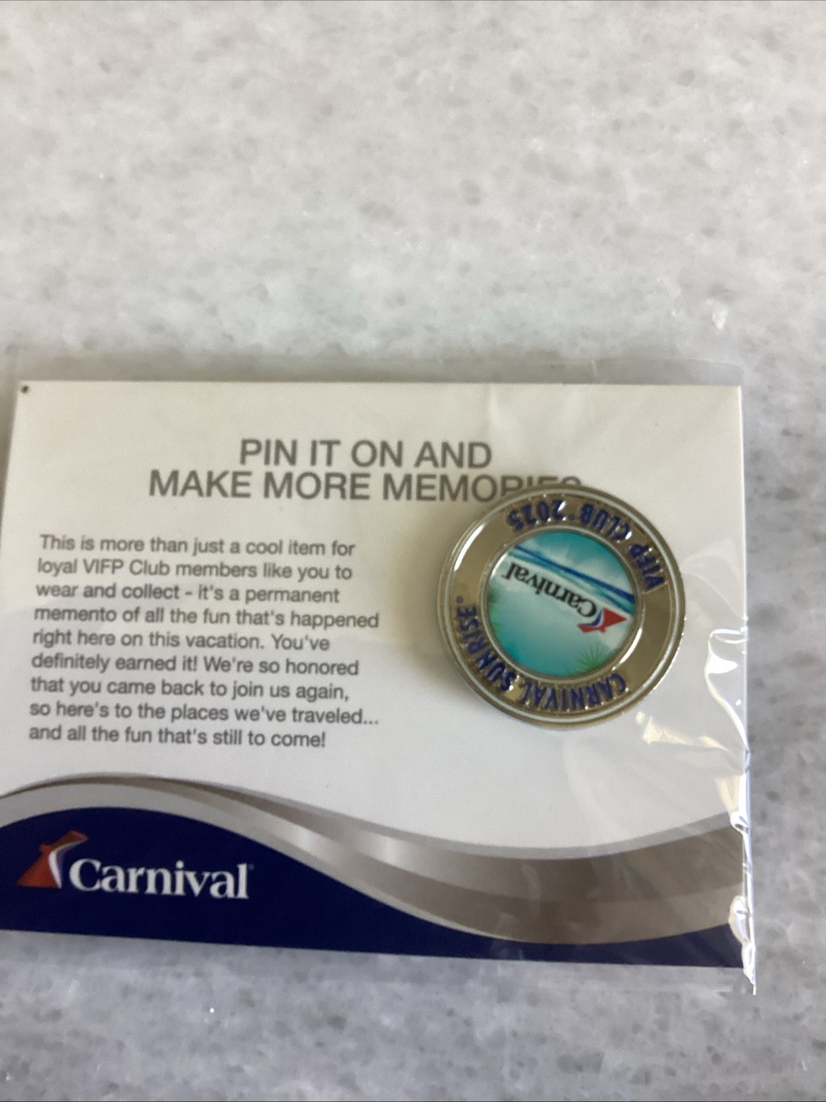 Carnival Sunrise VIFP CLUB 2025 Cruise Pin VIFP Platinum Diamond Gift NEW