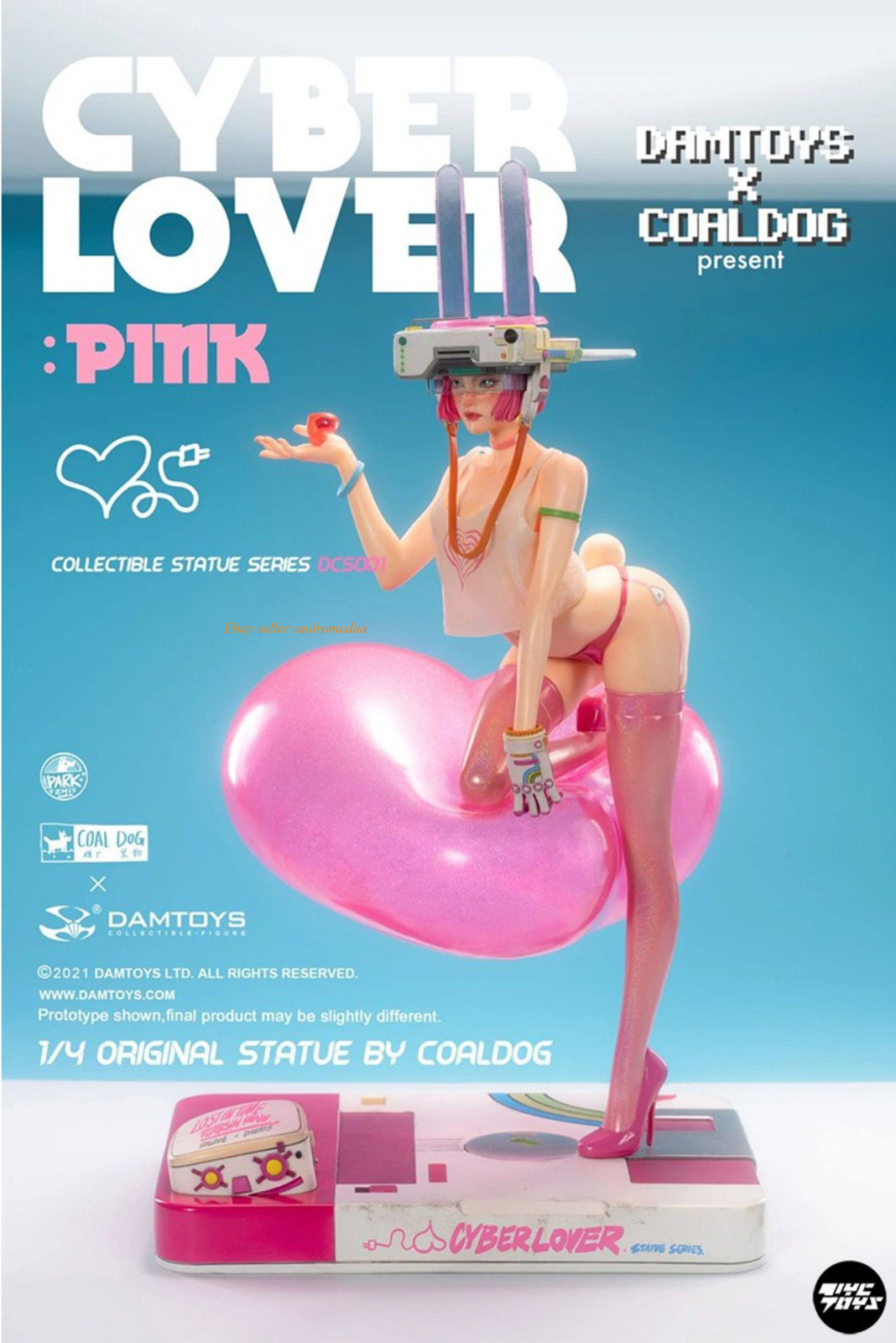 DAMTOYS x COAL DOG CYBERLOVER-PINK 1/4th DCS001 Collectibles Figure In Stock