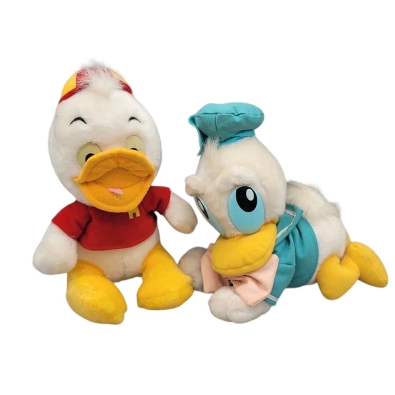 Vtg 1984 Disney Donald Duck Huey Plush Set Disneyland Walt Disney World Retro