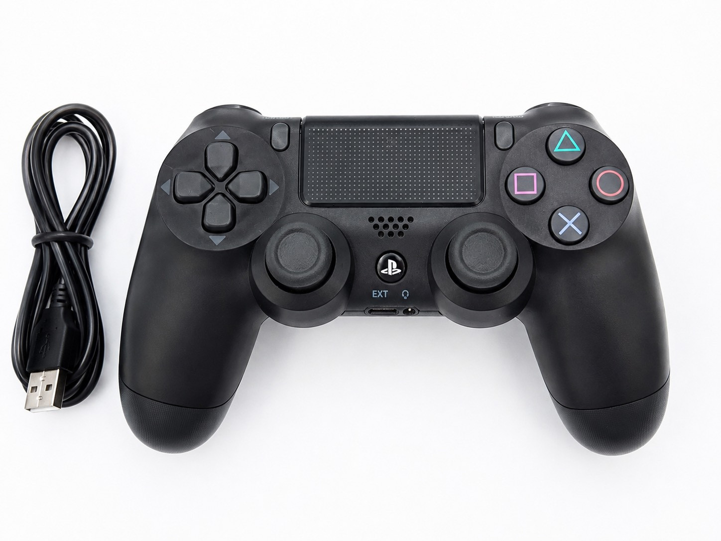Sony PS4 DualShock 4 Wireless Controller Black CUH-ZCT2U + USB Cable