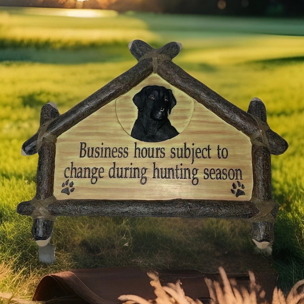17” Cabelas Black Labrador Wall Hanging Sportsmans Business Sign Hunting Season