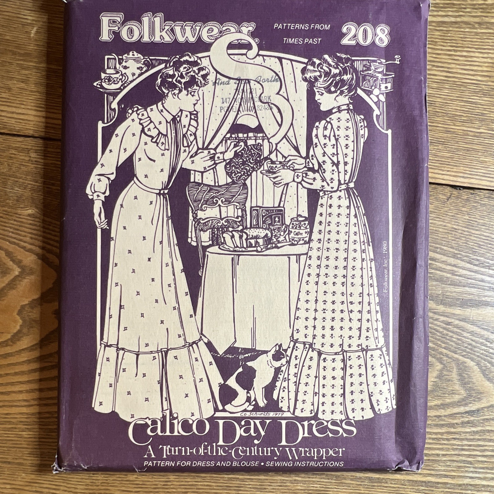 Folkwear 208 Calico Day Dress Turn-of-the-Century Wrapper Sewing Pattern S-L