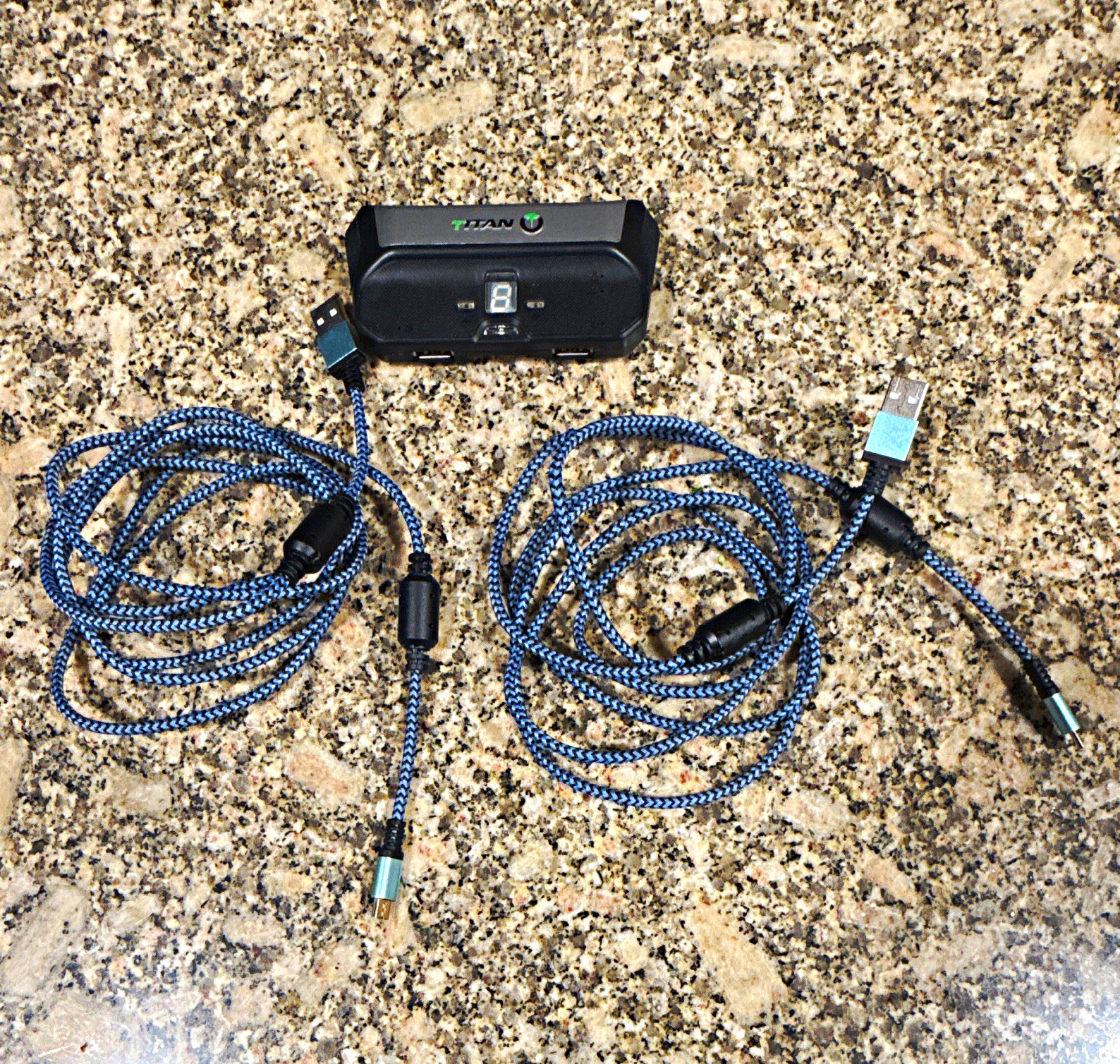 TITAN Two Controller Adapter w/ 2x 9ft Braided USB Cables, LED, PS4/PS5
