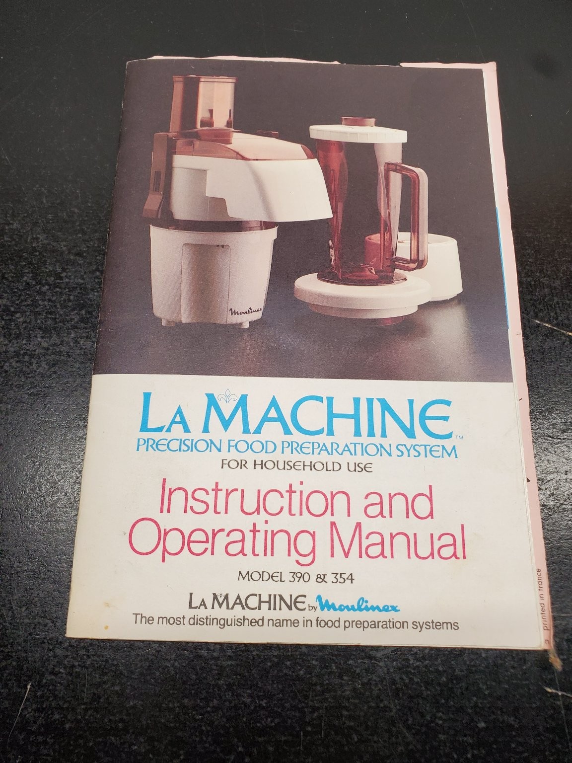 Moulinex LA MACHINE 390 354 Food Processor Instruction Manual 1977 Booklet