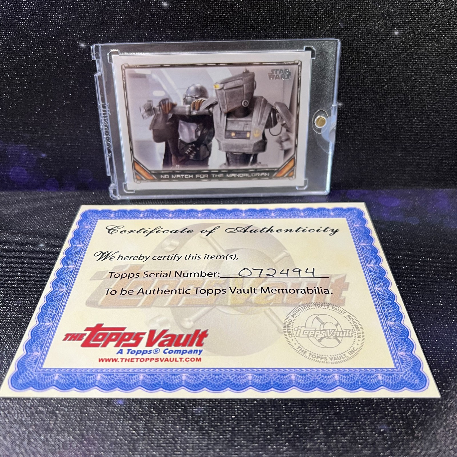 2020 Topps Vault Star Wars 1/1 The Mandalorian: No Match for the Mandalorian