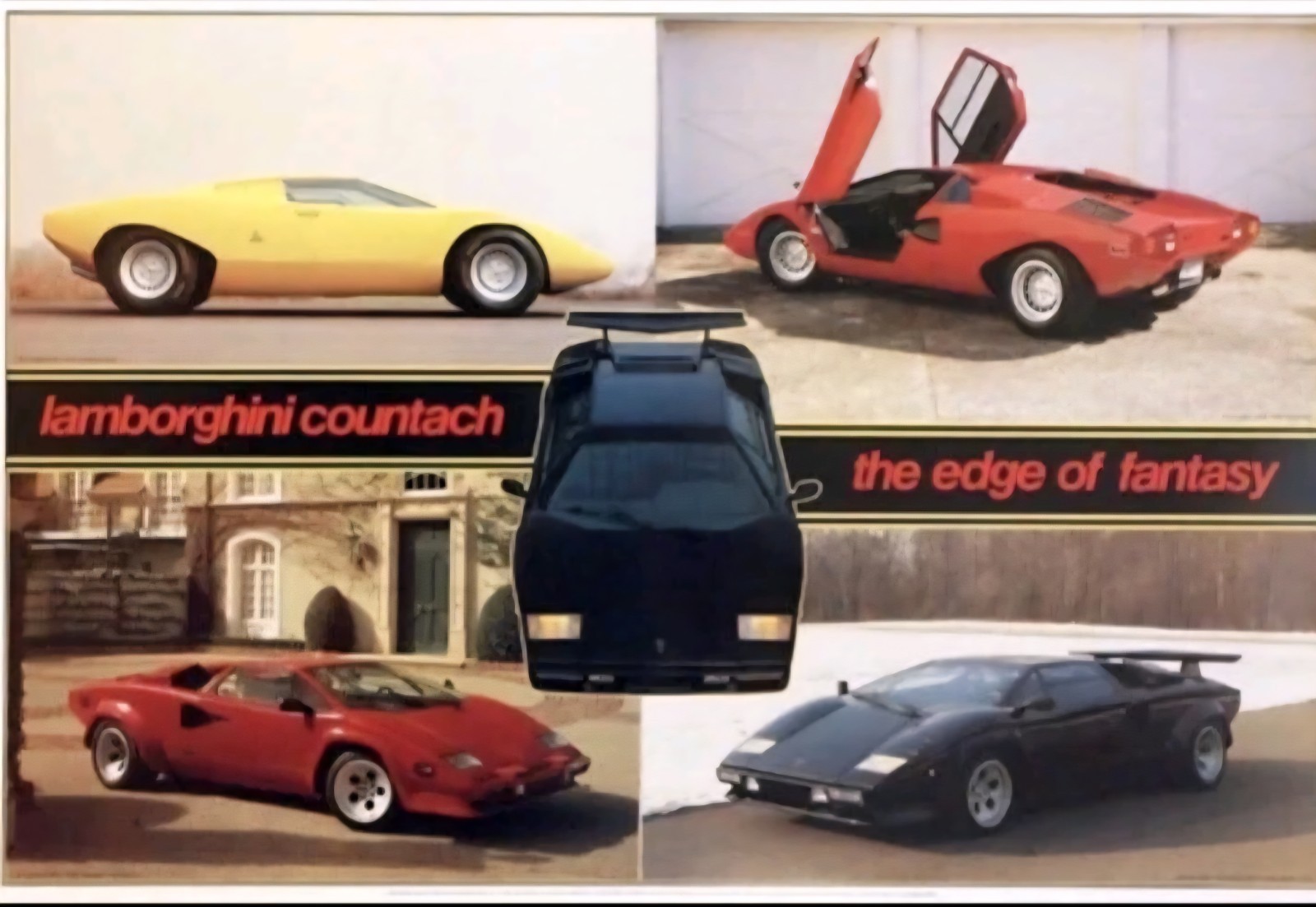 NOS Vintage Lamborghini Countach The Edge of Fantasy Poster 23.5\