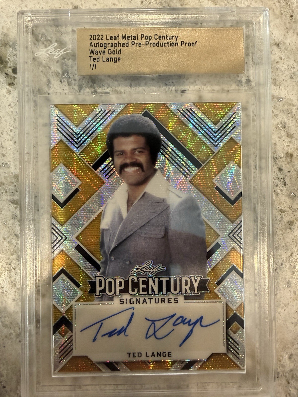 Encased Ted Lange 1/1 Auto - 2022 Leaf Metal Pop Century - The Love Boat “Isaac”