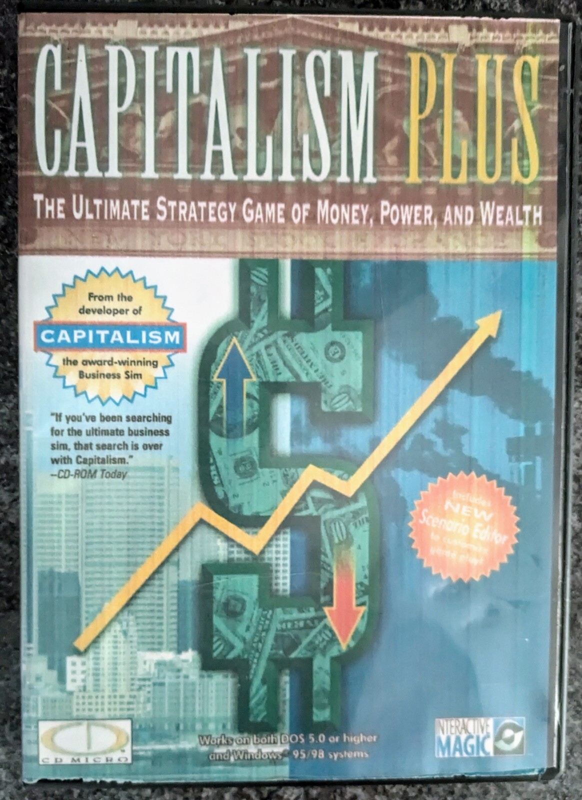 Capitalism Plus (PC CD) DVD Case Edition 1996 * Interactive Magic * Trevor Chen