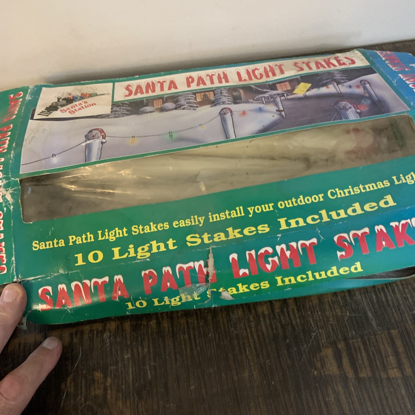 Vtg Kmart Santa's Station Sidewalk Path Light Stakes/ Light Strand Holders. New
