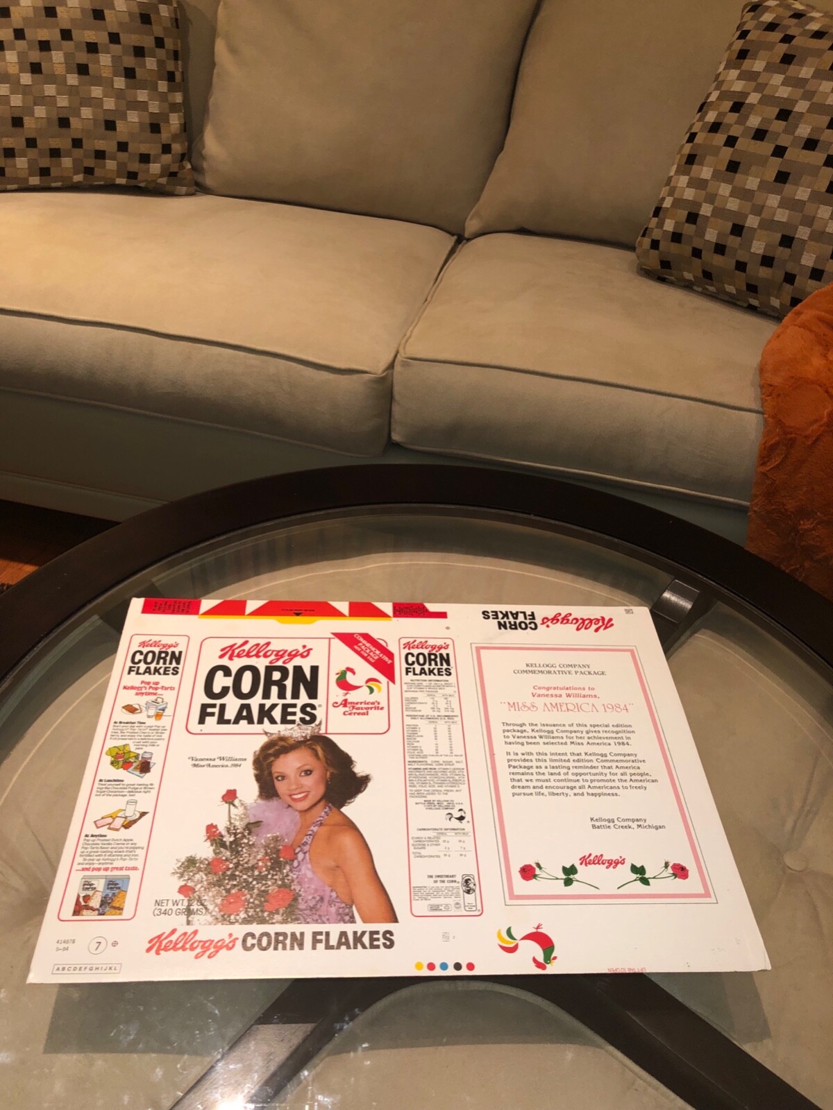 Vanessa Williams~Miss America~ Workers Copy Never Folded “Kellogg’s Corn Flakes”