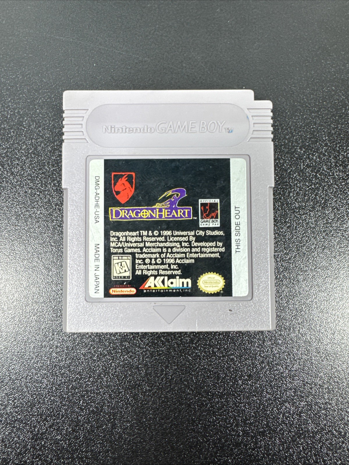 Dragon Heart (Nintendo Game Boy, 1996) Authentic 