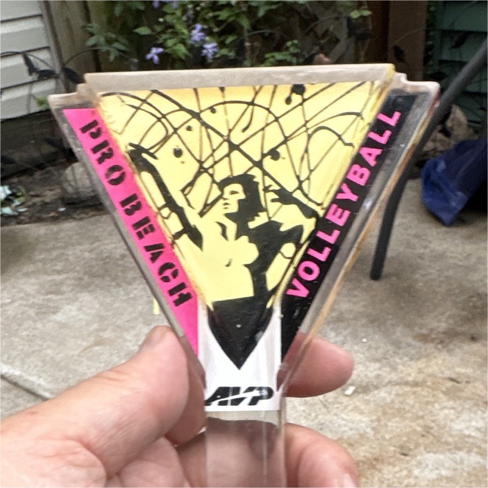 Pro Beach Volleyball Acrylic Beer Tap Handle Knob - Breweriana Bar Draft