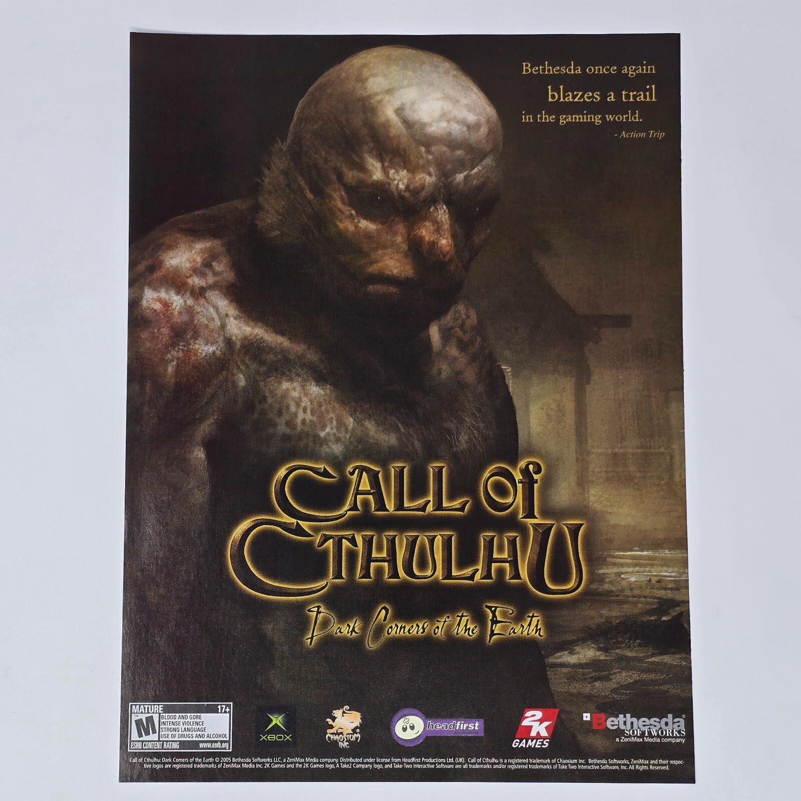 Call of Cthulhu Dark Corners Microsoft Xbox Blazes Print Ad/Poster Promo Art