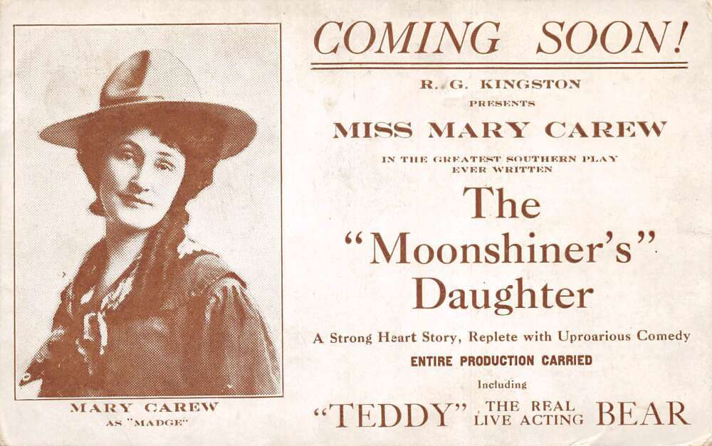 Mary Carew Moonshiner\'s Daughter Silent Film Ad Actress Vintage Postcard AA69363