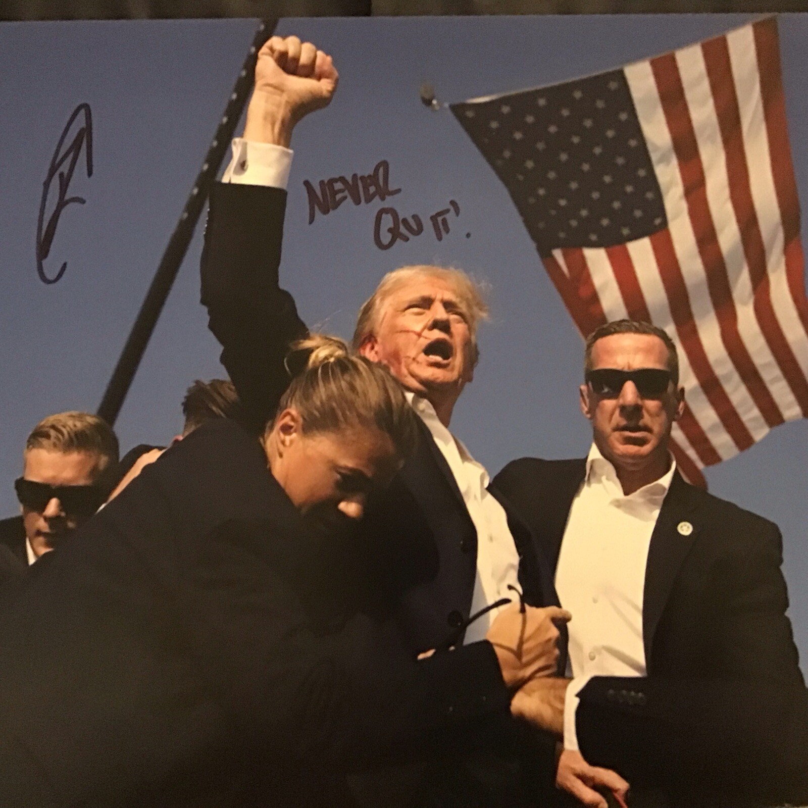 Robert O\'Neill “Never Quit” Trump Butler,PA 14x11  Photo LE 160/911 PSA AN40474