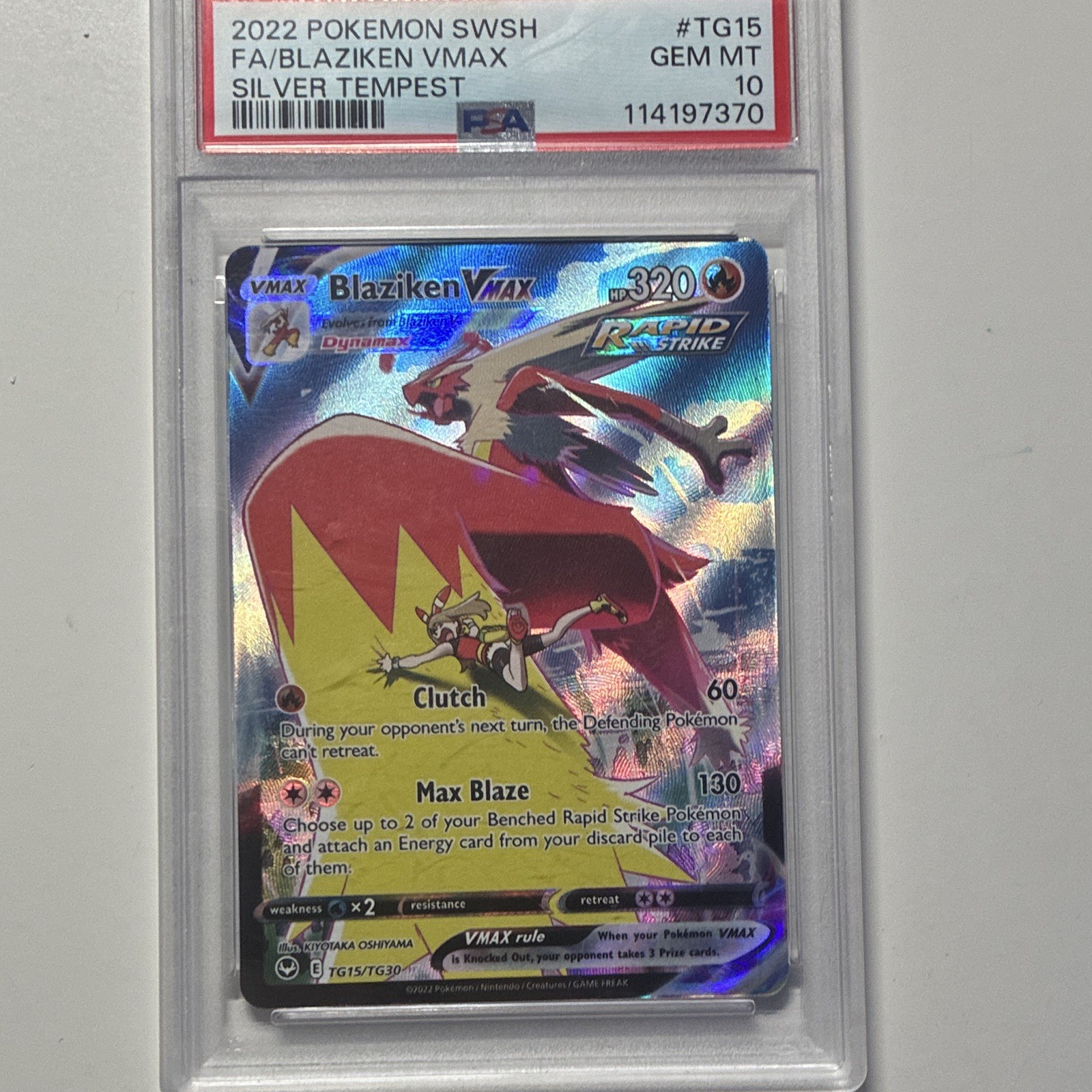 Pokémon 2022 Silver Tempest Trainer Gallery Blaziken VMAX TG15 PSA 10