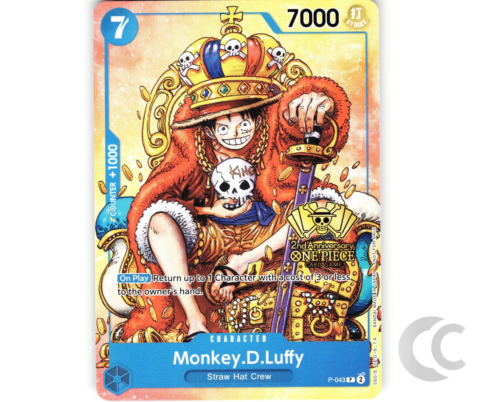 Monkey.D.Luffy P-043 Promo 2nd Anniversary Stamp ONE PIECE Card Game English NM