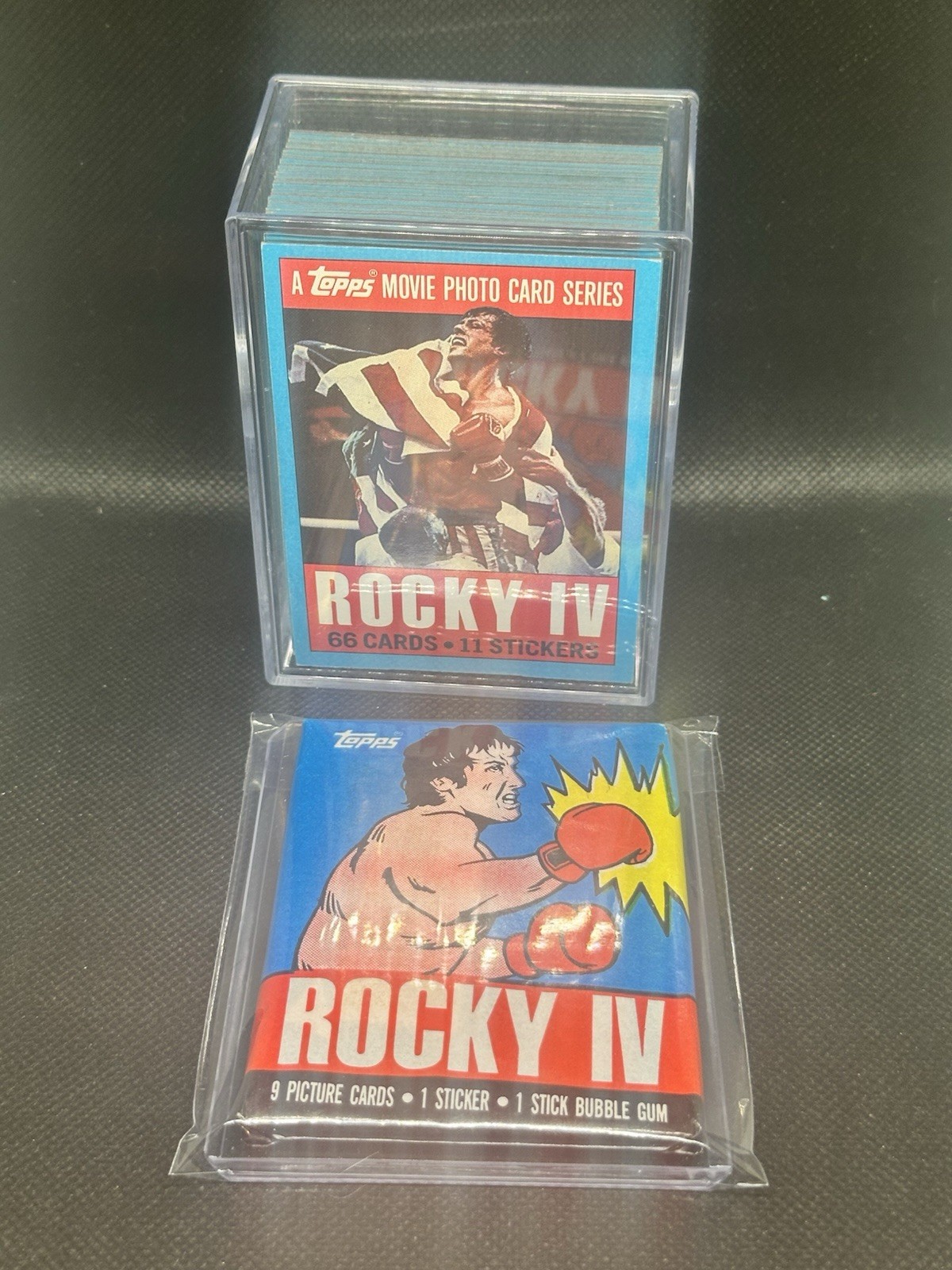 1985 Topps Rocky IV  Complete 66 Card Set And Sealed Wax Pack.