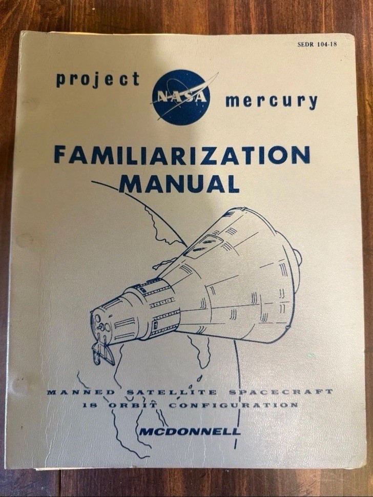 RARE Original Nasa Astronaut Project Mercury FAMILIARIZATION MANUAL - McDonnell