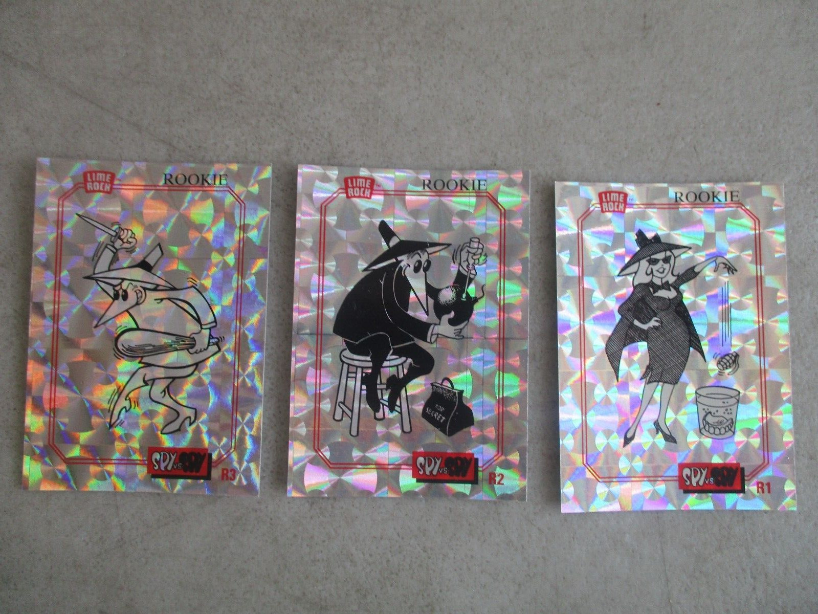 SET OF 3 VTG 1992/1993 LIMEROCK SPY VS SPY PROTOTYPE TRADING CARDS MAD MAGAZINE