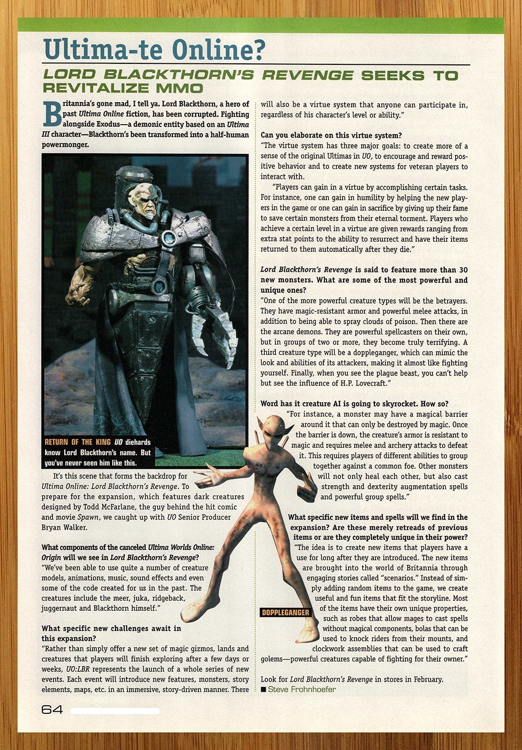 1999 Ultima Online Lord Blackthorn's Revenge PC Print Ad/Poster Figure Game Art
