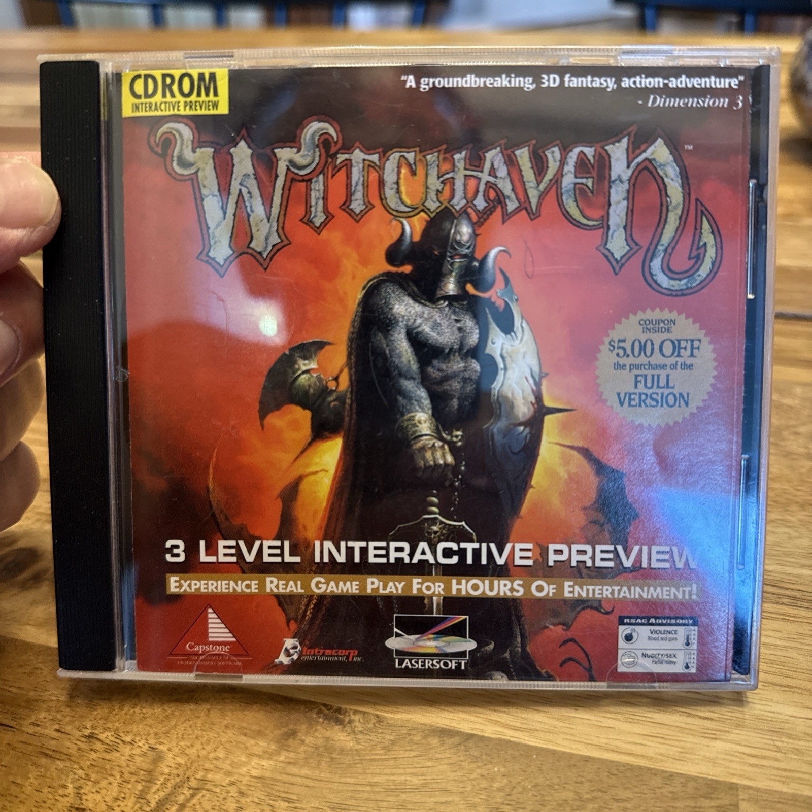 Witchaven Interactive Preview Lasersoft 3d realms Vintage 1995 PC Game Clean