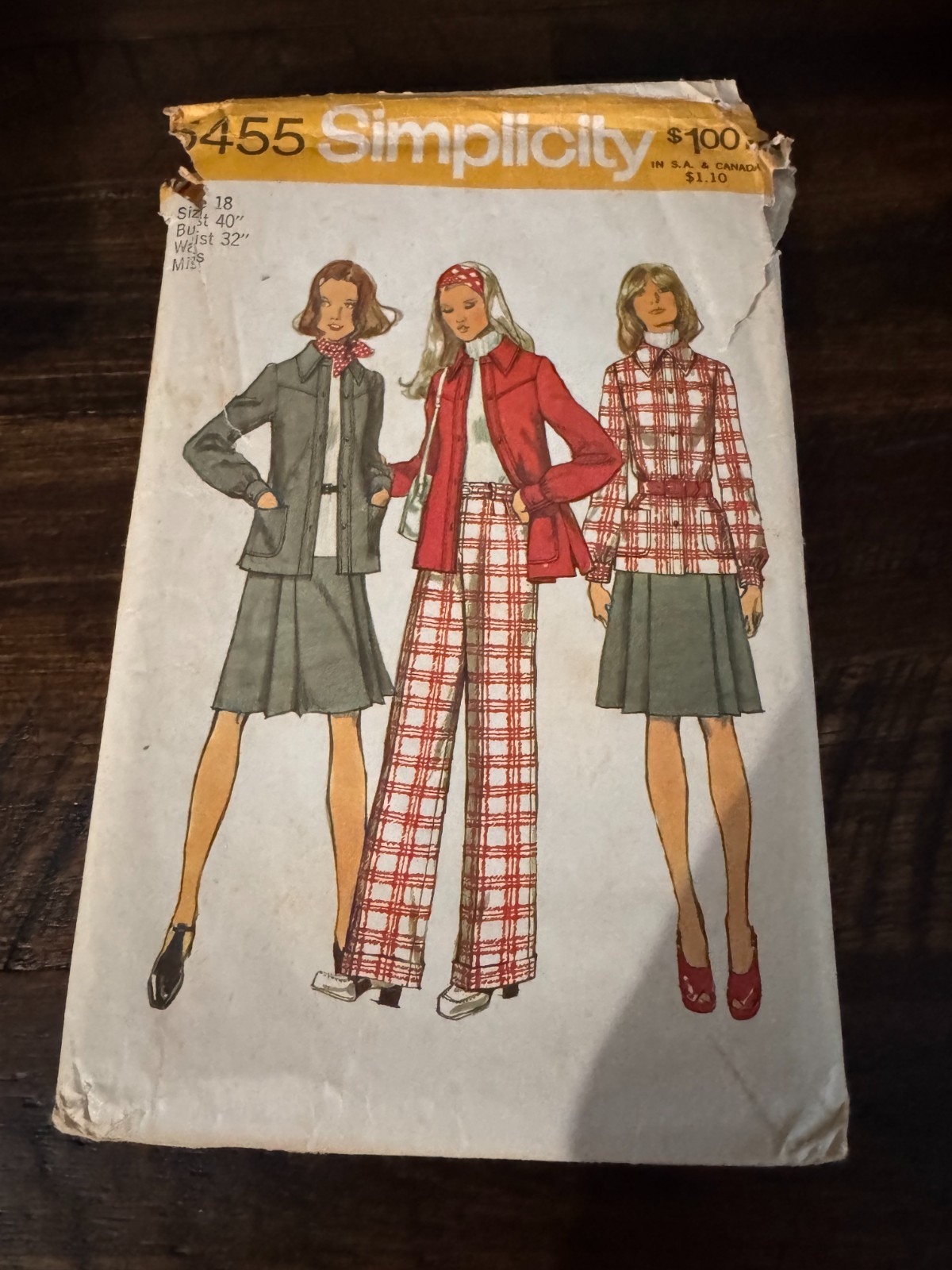 Vintage Simplicity Sewing Pattern 5455; Retro Sewing Pattern