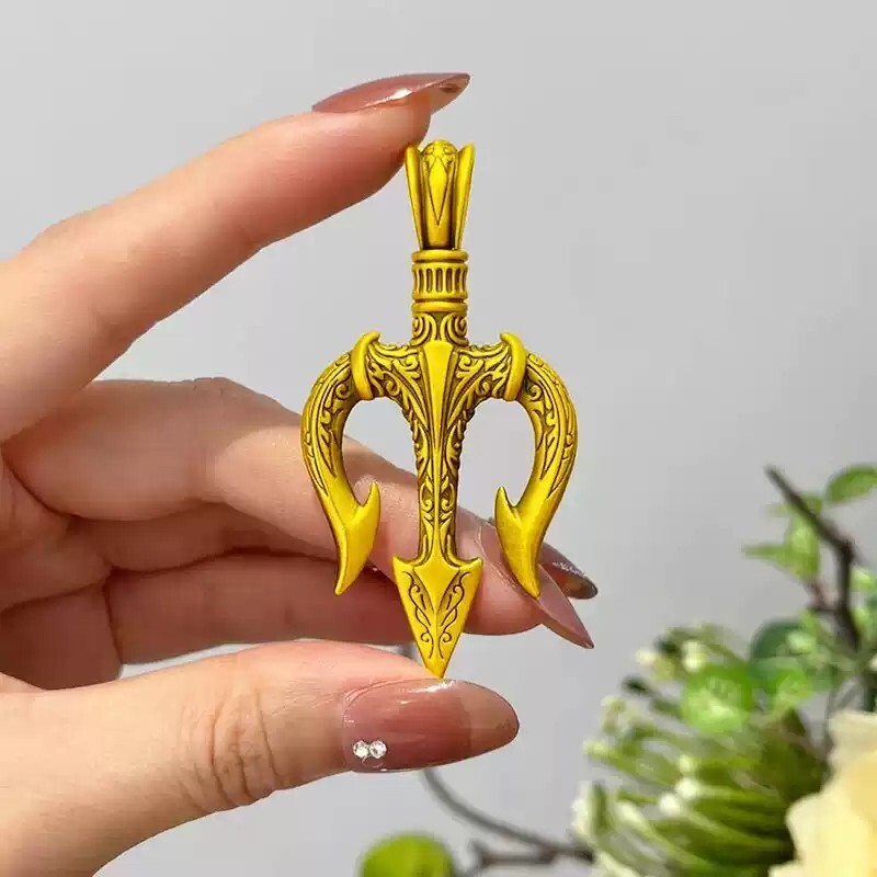 48kplate necklace pendant jewelry entity Trident birthday gift for boys and girl