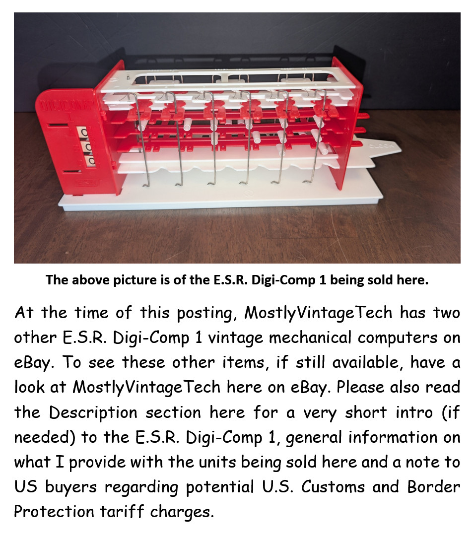 E.S.R. Digi-Comp 1 Vintage Mechanical Digital Computer