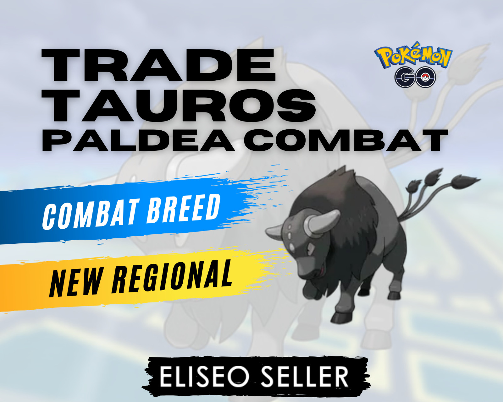 Pokemon Tauros Combat Breed GO Paldea - 9 GEN Paldea New Regional