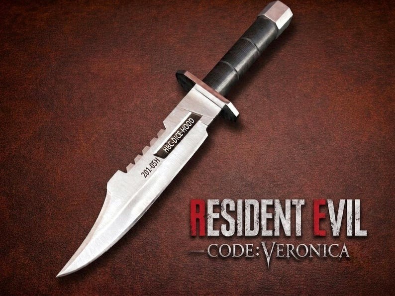 Resident Evil Code Veronica Knife/Claire Redfield D2 Steel Survival Knife Remake