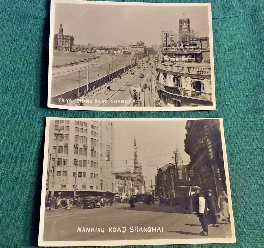 Antique early 1900's Real Photo Souvenir Cards China Shanghai City Streets Views