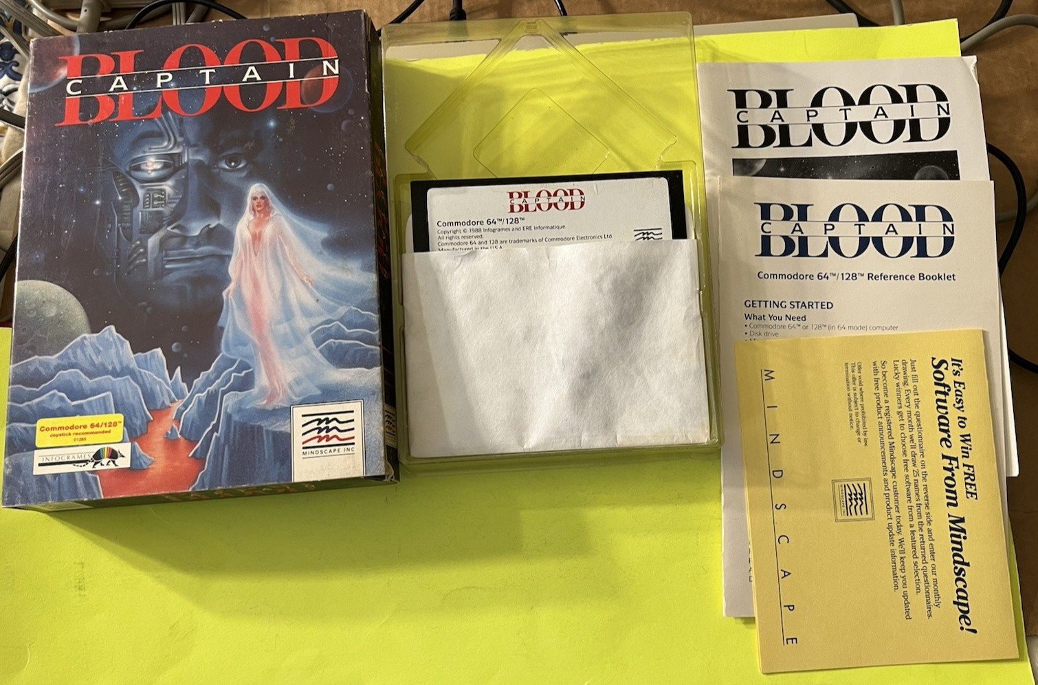 Captain Blood  CIB Complete In Box Commodore 64 128 Mindscape Inc. Tested Works