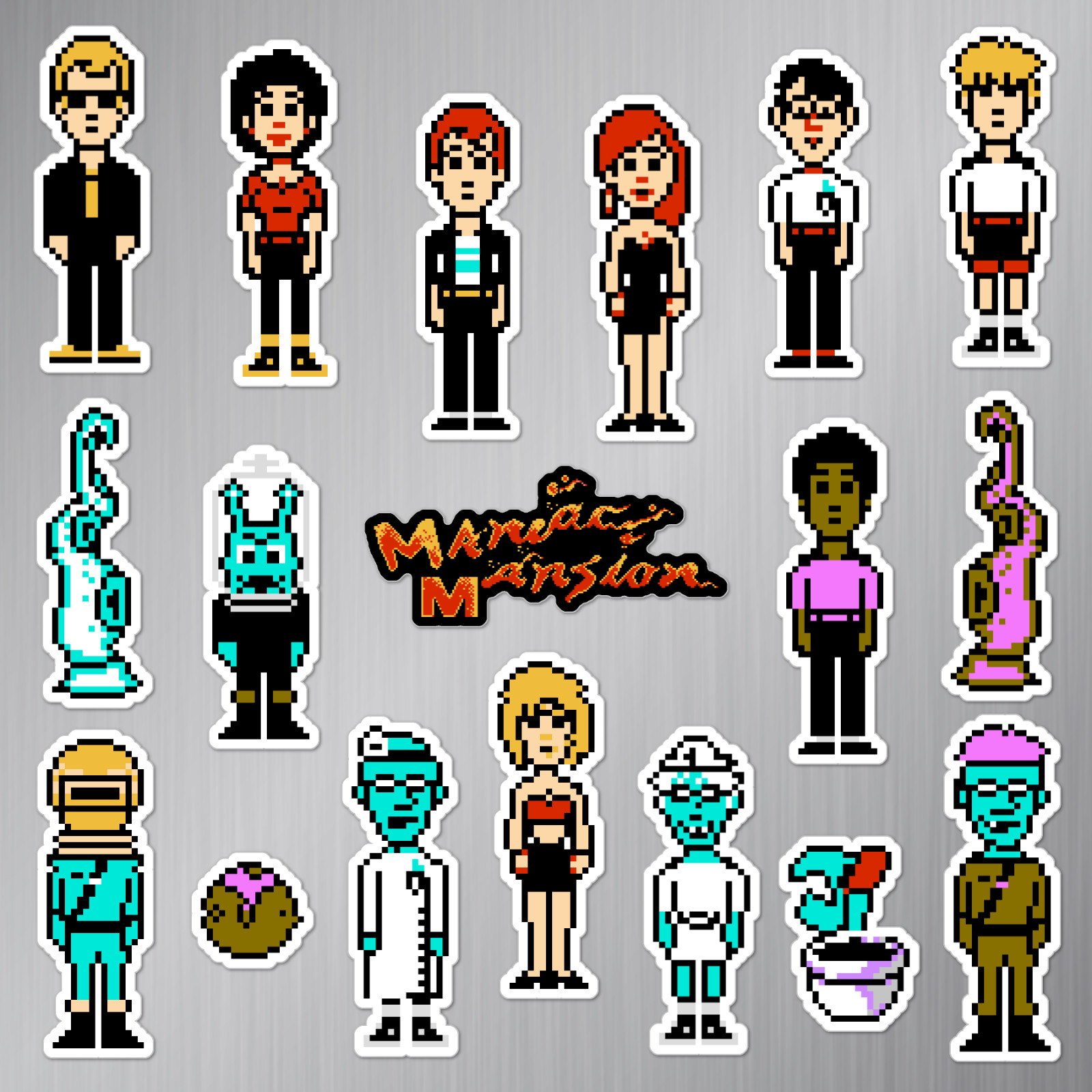Maniac Mansion Magnets Nintendo NES Pixel Art 18 Magnet Pack