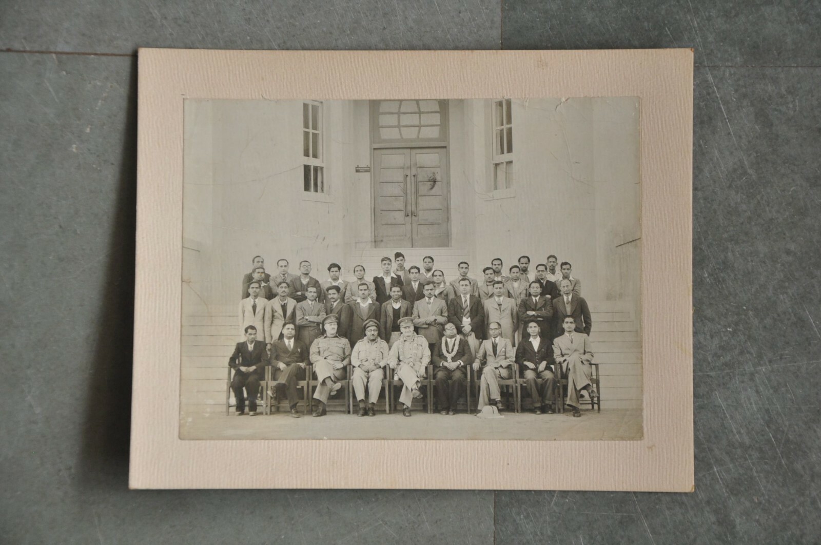 Vintage B&W Jaddschlob Moritzburg Officers Group Photograph
