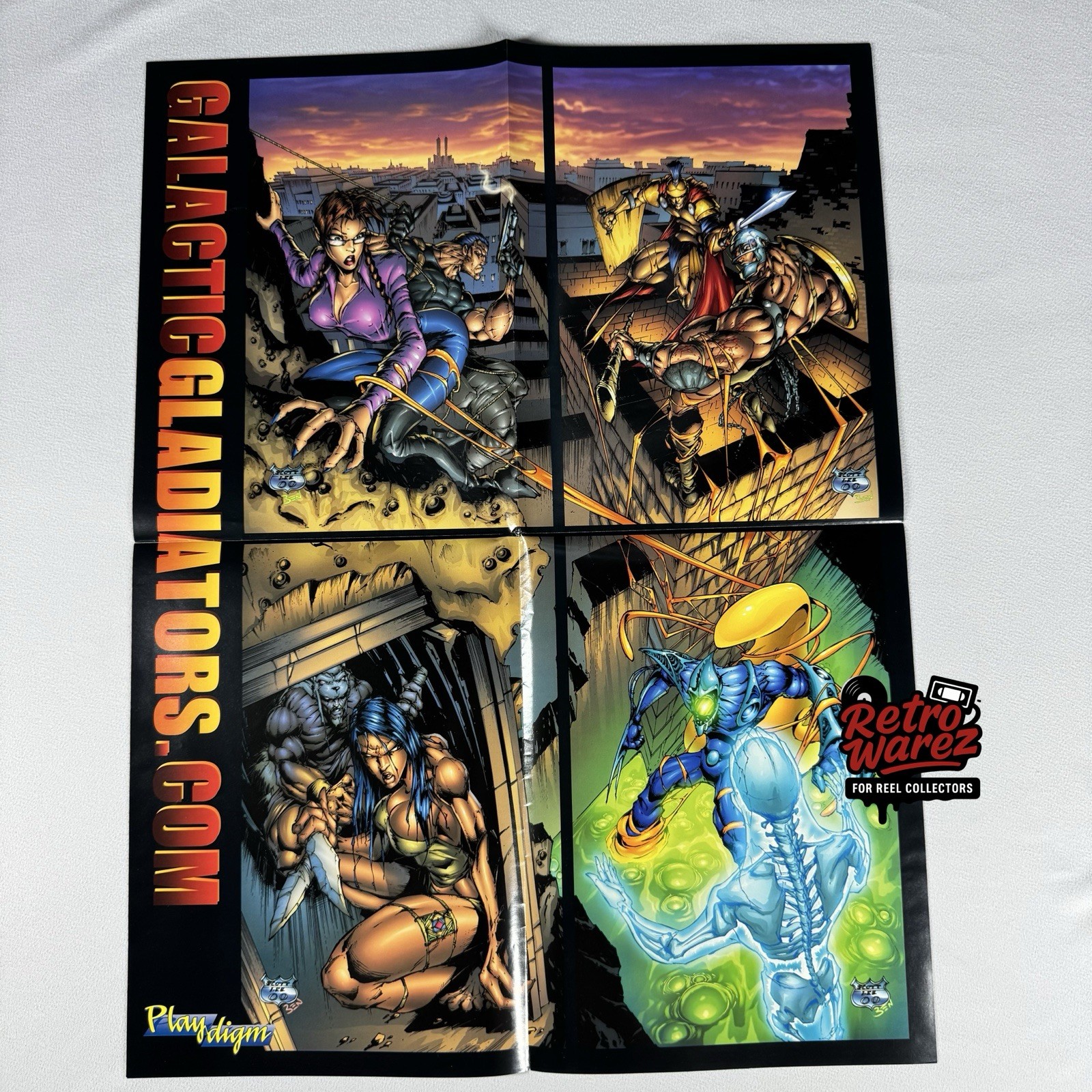 GALACTIC GLADIATORS Promo Poster 16.5x22” Comic Book Dealer Display AD