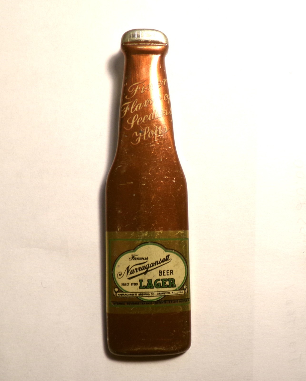 1940's NARRAGANSETT lager beer painted bottle OPENER RHODE ISLAND